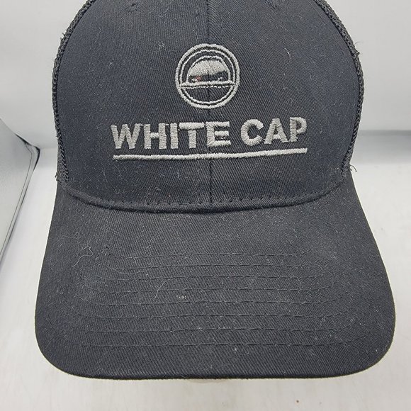 HeadToToe White Cap Embroidered Logo Mesh Trucker Hat Cap Black American Flag - Picture 5 of 9